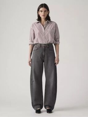 Levi's Women's Wide Leg Washed Black Denim Jeans